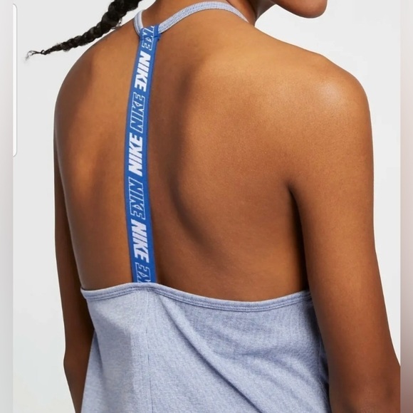 Women's Nike Dri-FIT Striped Training Tank Top Size XL AO9788-438 Blue - Picture 4 of 7